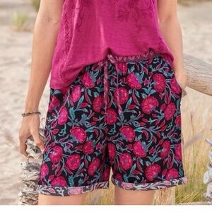 sundance leia purple boho long length cotton shorts